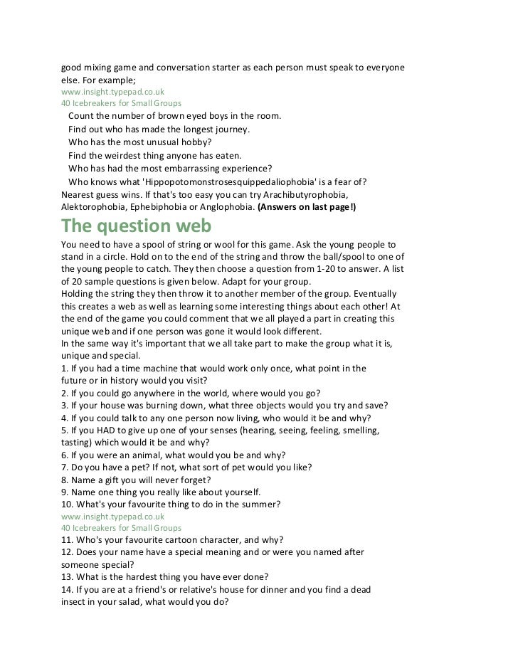 Small Group Icebreaker Questions 10