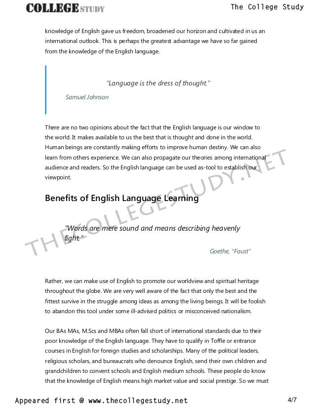 descent of english language essay