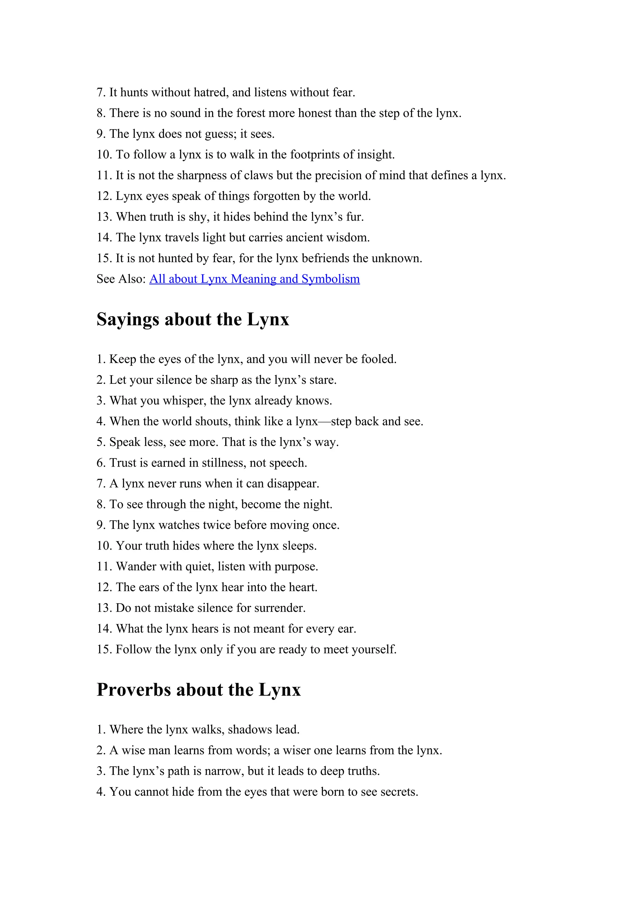 40 Lynx Quotes, Sayings, and Proverbs.docx