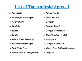 40 Most downloaded Android apps | PDF