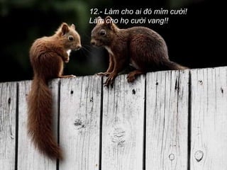 12.- Làm cho ai đó mỉm cười!
Làm cho họ cười vang!!
 