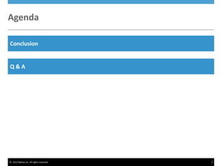 © 2012 Nakisa Inc. All rights reserved. 3
Agenda
Conclusion
Q & A
New Admin Console Features: SOVN and STVN
 