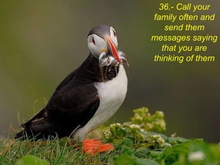 36.- Call your family often and send them messages saying that you are thinking of them 