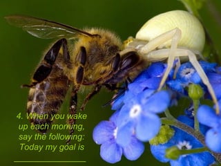 4. When you wake
 up each morning,
 say the following:
 Today my goal is
_______________
 