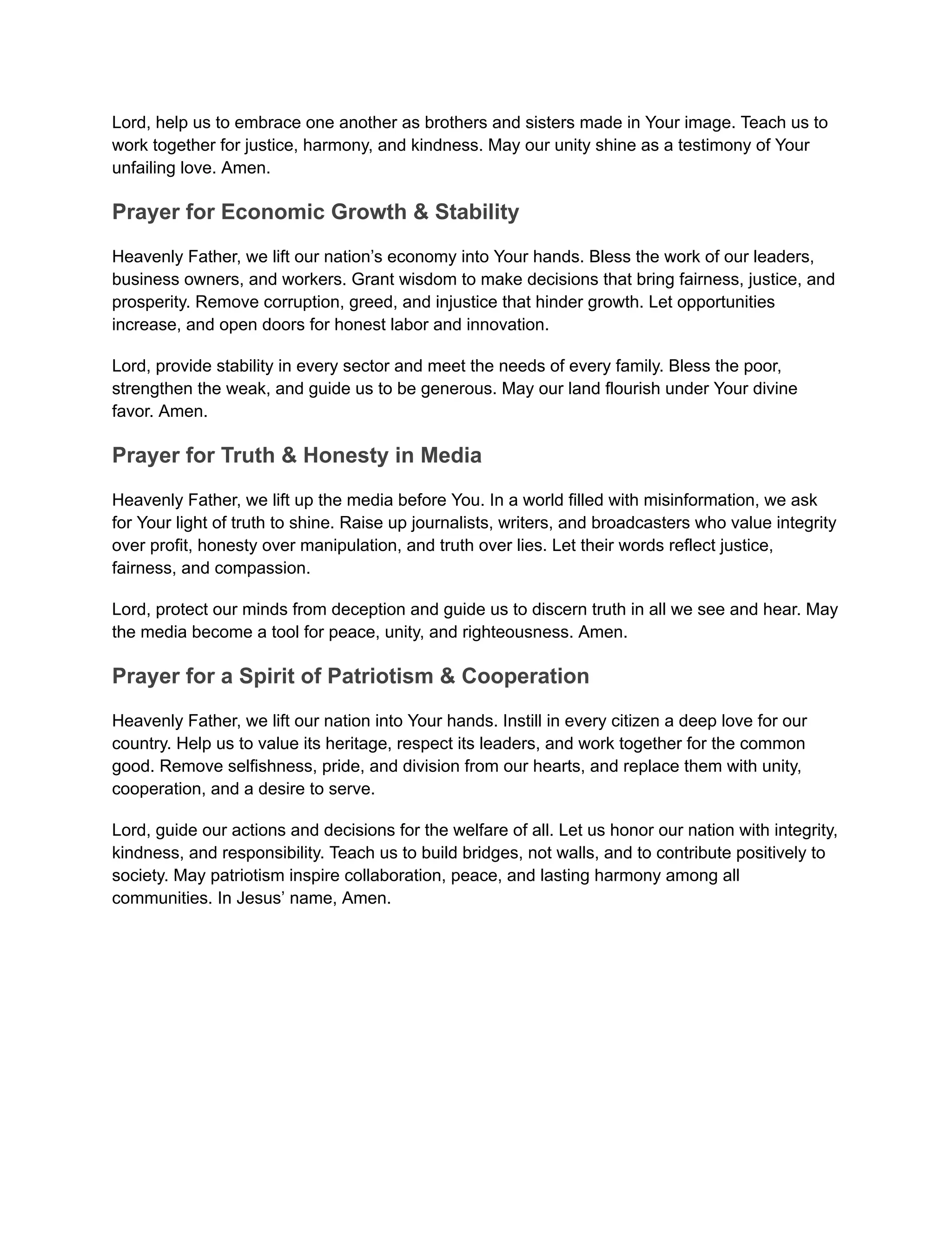 40 Prayer Points for Unity – Powerful Prayers for Families, Churches ...