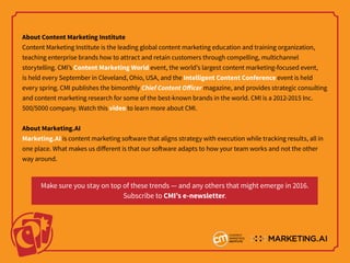 About Content Marketing Institute
Content Marketing Institute is the leading global content marketing
education and traini...