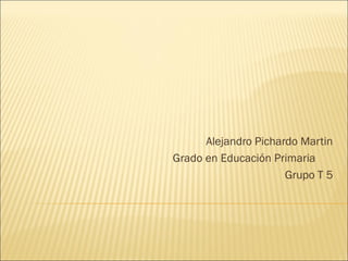 Alejandro Pichardo Martin
Grado en Educación Primaria
Grupo T 5
 