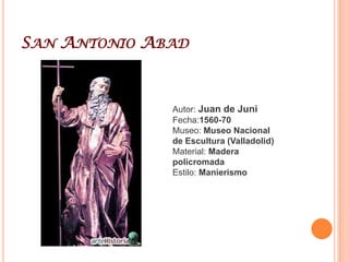 Piedad De Medina Del CampoAutor: Juan de JuniFecha:1540Museo: Museo Nacional de Escultura (Valladolid)Material: Madera policromadaEstilo: Manierismo