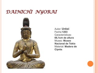 unkei1151 – Kioto, 1223 Fue un escultor japonés de la escuela Kei, que floreció en la era Kamakura. Es considerado el más importante de los escultores de Japón; debido a su especialización en estatuas de Buda y otras figuras budistas, confeccionadas con un toque realista, nunca realizado en el país; y por lo tanto es el principal miembro de la escuela Kei.Nació dentro de una familia de escultores. Durante su juventud, ya era conocido por sus obras; el primer trabajo al que se le atribuye es la estatua Buda Dainichi del Enjō-ji en 1176.En 1203 trabajó con Kaikei,  la creación de dos figuras de guardianes en la puerta de Nandaimon (Gran Puerta del Sur) en el Tōdai-ji en Nara. Las estatuas, conocidas como KongōRikishi o Niō, tienen una altura de 26 piesEl equipo de escultores terminó de confeccionarlos en 72 días, usando la técnica de escultura yosegi, en donde se confeccionan varias piezas separadas y luego se combinan para acabar con la escultura.Entre 1208 y 1212, esculpió la figura de un Buda Maitreya (MirokuButsu) en Tōdai-ji, junto con otras figuras que incluían dos bodhisattva, el Shitennō (Cuatro Reye Celestiales) y un par de arhats hindúes (rakan) llamados Muchaku y Seshin; sólo el MirokuButsu y los rakan permanecen intactos en la actualidad.Luego de este trabajo, Unkei trasladaría la escuela Kei a Kioto, donde permanecería sus últimos años hasta su muerte. El estilo de Unkei sería legado a sus hijos, en especial a Tankei.