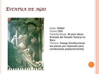 DAINICHI  NYORAIAutor: UnkeiFecha:1203Características: 66,1cm de alturaMuseo: Museo Nacional de TokioMaterial: Madera de Ciprés