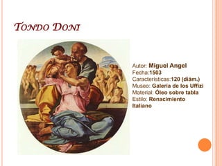 Juicio FinalAutor: Miguel AngelFecha:1537-41Características:1370x1220cmMuseo: Capilla Sixtina (Roma)Material: FrescoEstilo: Renacimiento Italiano