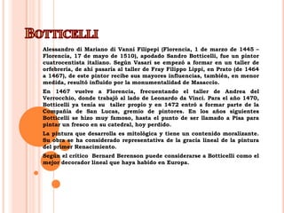 Tondo DoniAutor: Miguel AngelFecha:1503Características:120 (diám.)Museo: Galería de los UffiziMaterial: Óleo sobre tablaEstilo: Renacimiento Italiano
