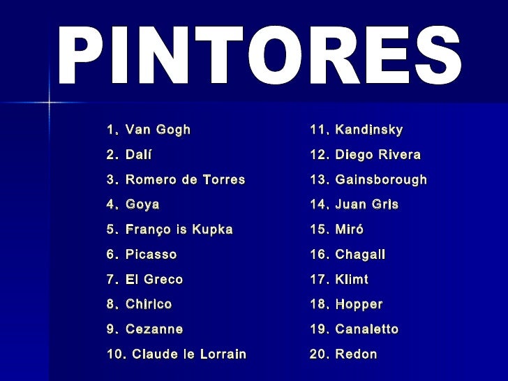 40 Principales Pintores