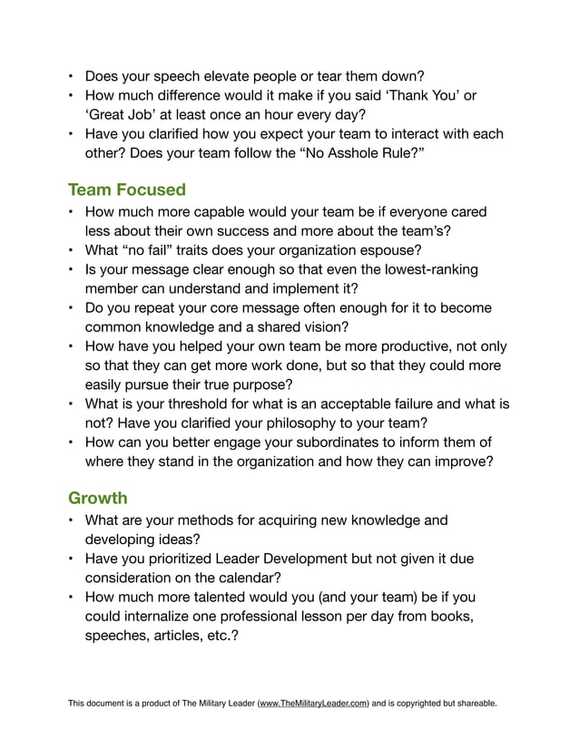 40 Questions that Will Challenge Your Leadership [from The Military Leader]