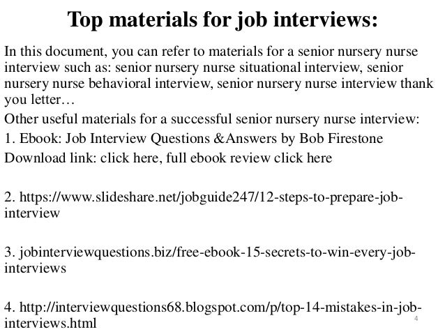nursery nurse interview questions and answers