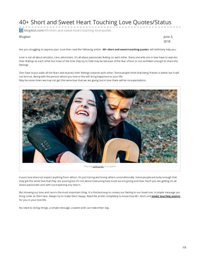 40 Short And Sweet Heart Touching Love Quotes Status