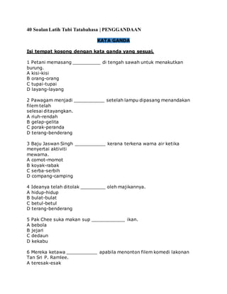 40 soalan latih tubi tatabahasa kata ganda