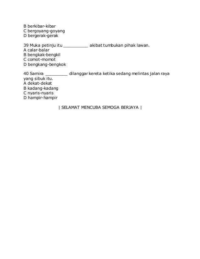 40 soalan latih tubi tatabahasa kata ganda