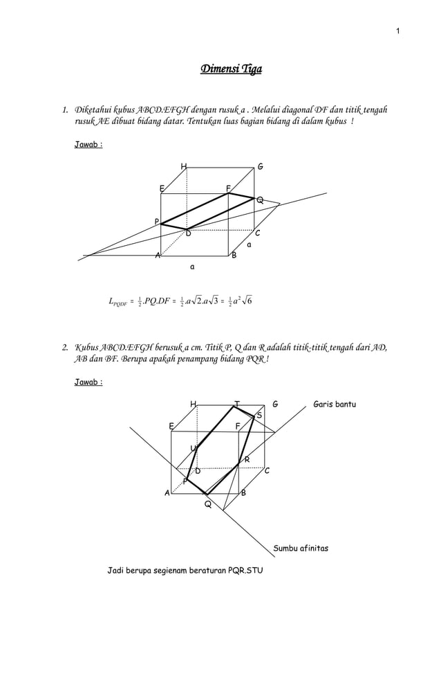 Menjelajahi Ruang Tiga Dimensi: Soal & Pembahasan Menjelajahi Ruang Tiga Dimensi: Soal & Pembahasan