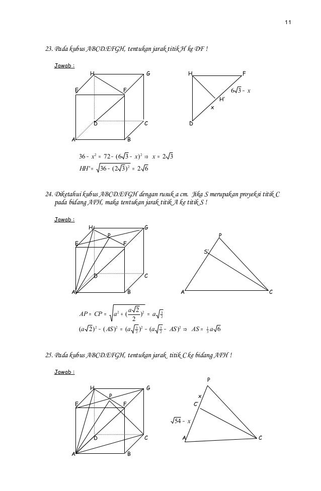 Soal Dimensi Tiga Kelas 12