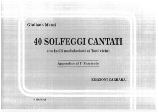40 Solfeggi cantati (appendice al primo fascicolo) di G.Manzi