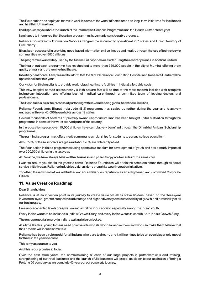 RIL Chairman Statement Jun 18, 2014