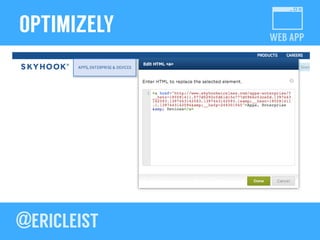 WEB APP
OPTIMIZELY
 