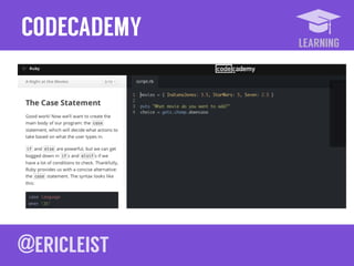 LEARNING
CODECADEMY
 