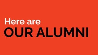 Here are
OUR ALUMNI
 
