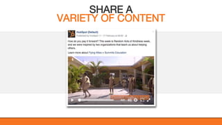@KatWarboys | #GrowWithHubSpot | @HubSpot
SHARE A
VARIETY OF CONTENT
 