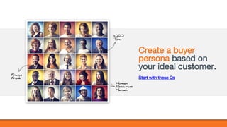 @KatWarboys | #GrowWithHubSpot | @HubSpot
Create a buyer
persona based on
your ideal customer.
Start with these Qs
 