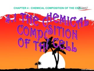 CHAPTER 4 : CHEMICAL COMPOSITION OF THE CELL
 