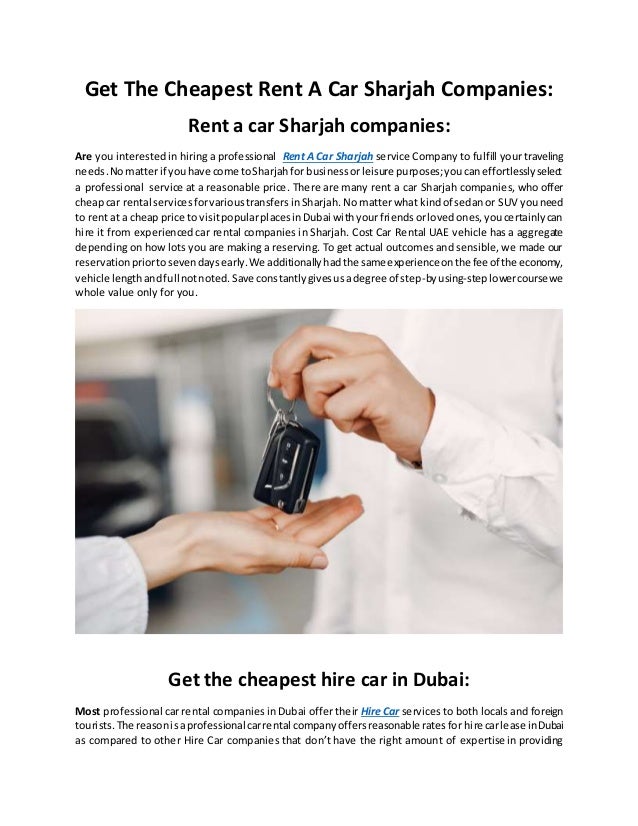 Rent A Car Sharjah Service