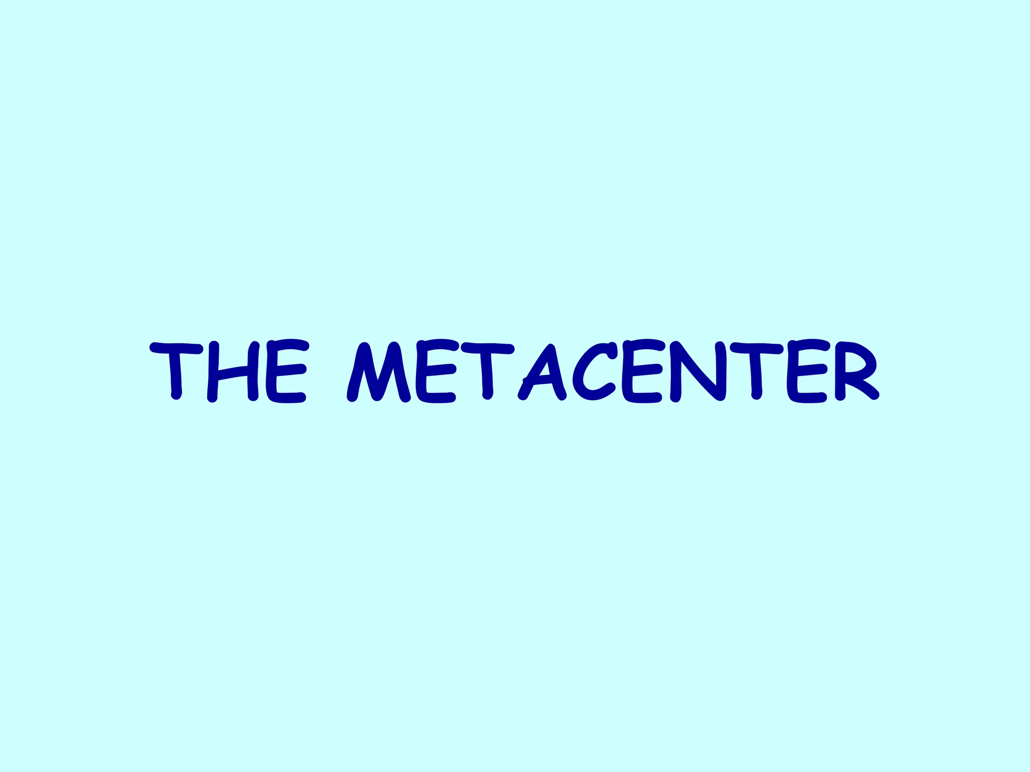 THE METACENTER
 