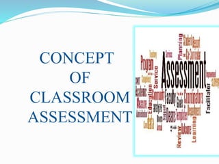 CONCEPT
OF
CLASSROOM
ASSESSMENT
 