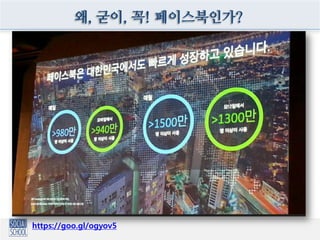 왜, 굳이, 꼭! 페이스북인가?
https://goo.gl/ogyov5
 