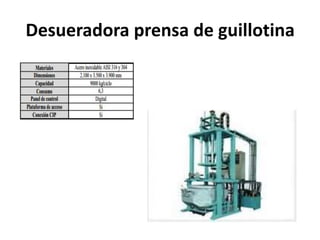 Desueradora prensa de guillotina
 