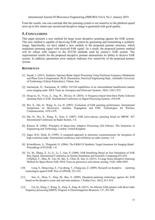 A NEW HYBRID METHOD FOR SYNTHETIC APERTURE RADAR DECEPTIVE JAMMING | PDF