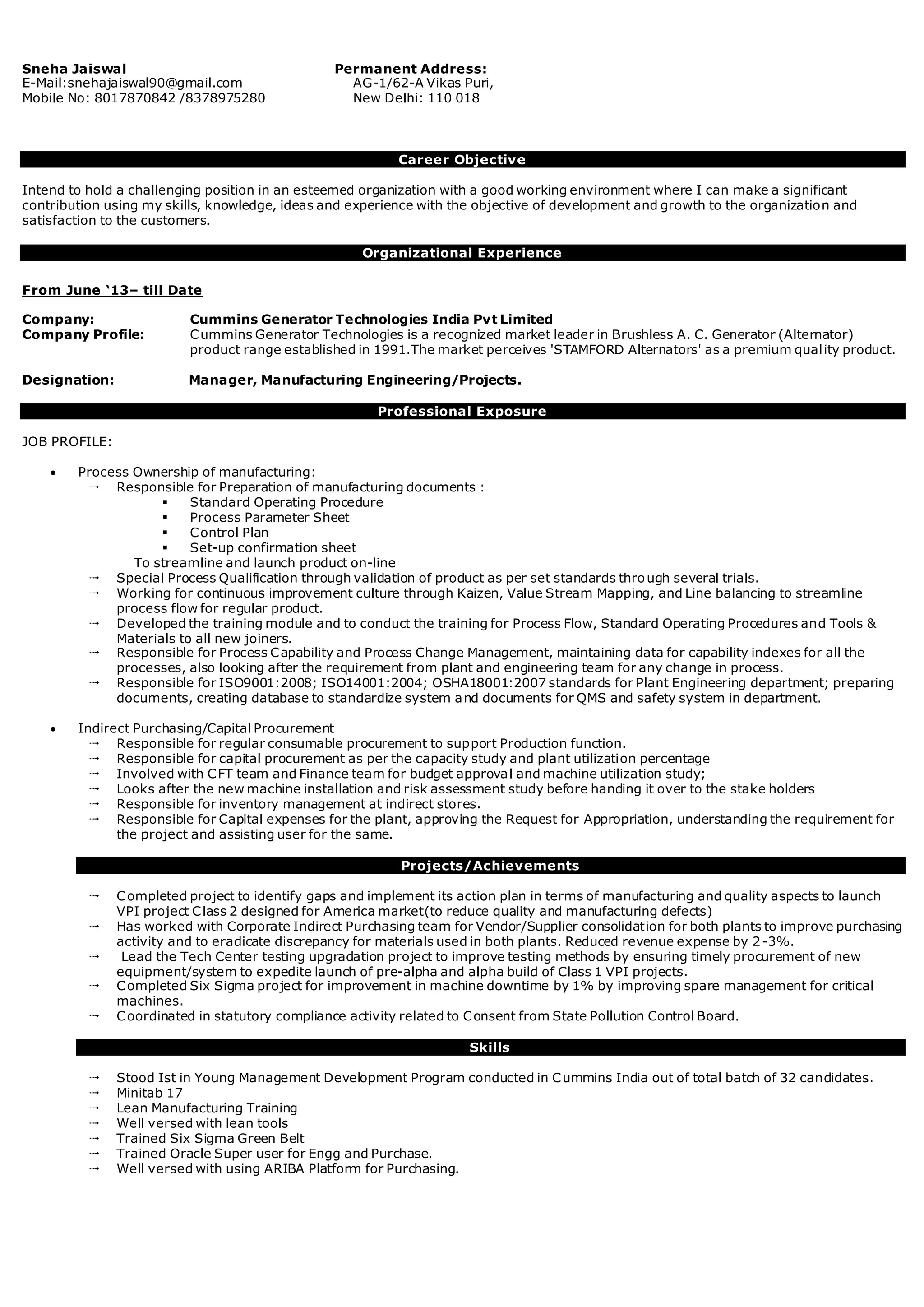 Resume_sneha | PDF