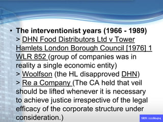 • The interventionist years (1966 - 1989)
> DHN Food Distributors Ltd v Tower
Hamlets London Borough Council [1976] 1
WLR ...
