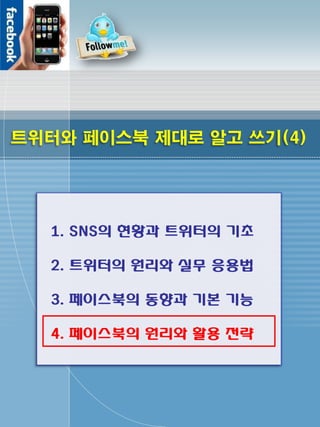 트위터와 페이스북 제대로 알고 쓰기(4)




  1. SNS의 현황과 트위터의 기초

  2. 트위터의 원리와 실무 응용법

  3. 페이스북의 동향과 기본 기능

  4. 페이스북의 원리와 활용 전략
 