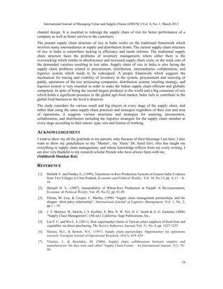 SUPPLY CHAIN MANAGEMENT OF RICE IN INDIA: A RICE PROCESSING COMPANY’S ...