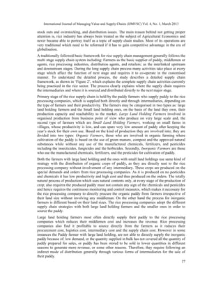 SUPPLY CHAIN MANAGEMENT OF RICE IN INDIA: A RICE PROCESSING COMPANY’S ...