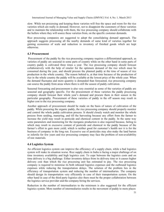 SUPPLY CHAIN MANAGEMENT OF RICE IN INDIA: A RICE PROCESSING COMPANY’S ...