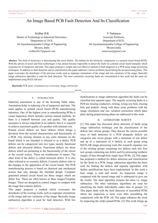 An Image Based PCB Fault Detection and Its Classification | PDF