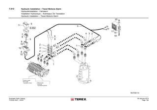 7.013 Hydraulic Installation – Travel Motions Alarm
Hydraulikinstallation - Fahralarm
Installation Hydraulique – Avertisseur De Translation
Hydraulic Installation – Travel Motions Alarm
Illustrated Parts Catalog
TC0035 0557 - XXXX
09-January-2014
Page 184
 