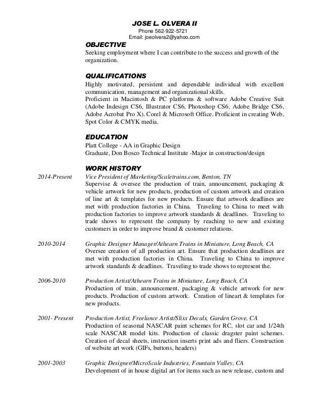 production artist resume