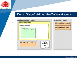 Company
LOGO
DEVACOM CO., LTD.
Demo Stage3 Adding the TabWorkspace
 
