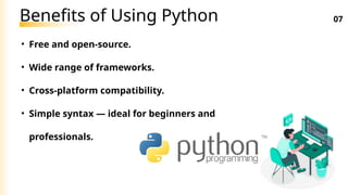 python programming language used in data science | PPTX