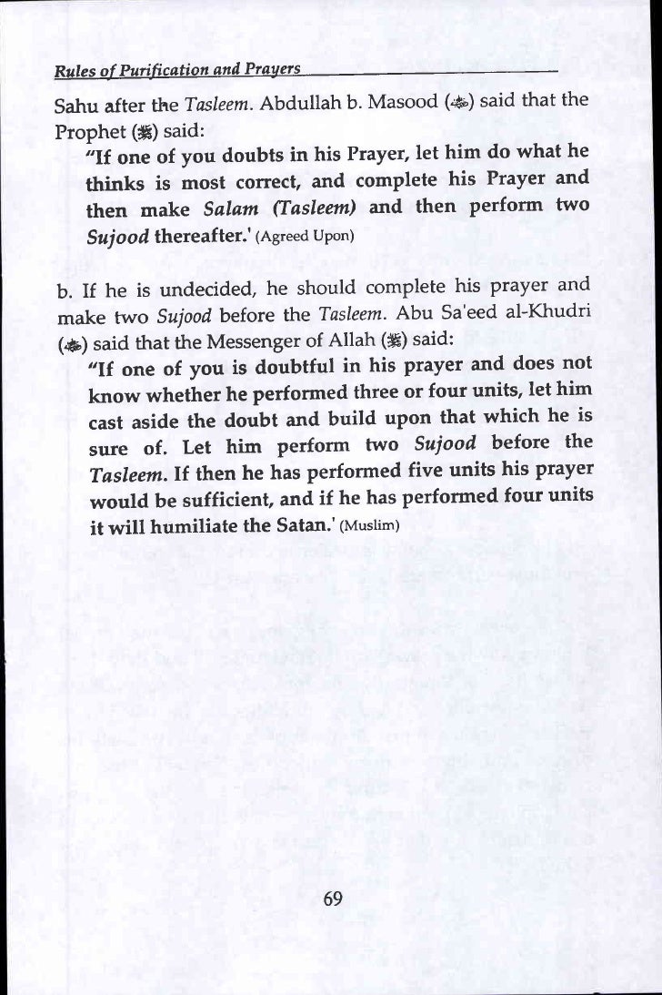 Rules of Purification and Prayers